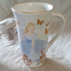 Cinderella Disney Elegant White and Blue Mug with Butterfly Design
